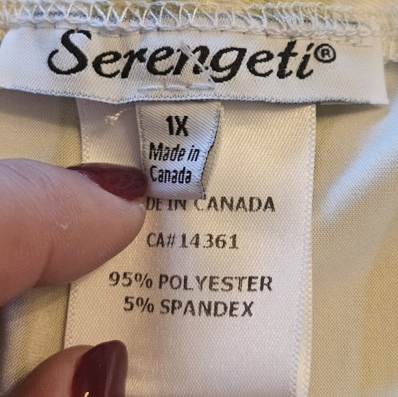 Serengeti Plus 1X Blue Yellow Stripe Wide Leg Pull On Pants NWOT Coastal Grandma - Picture 9 of 10